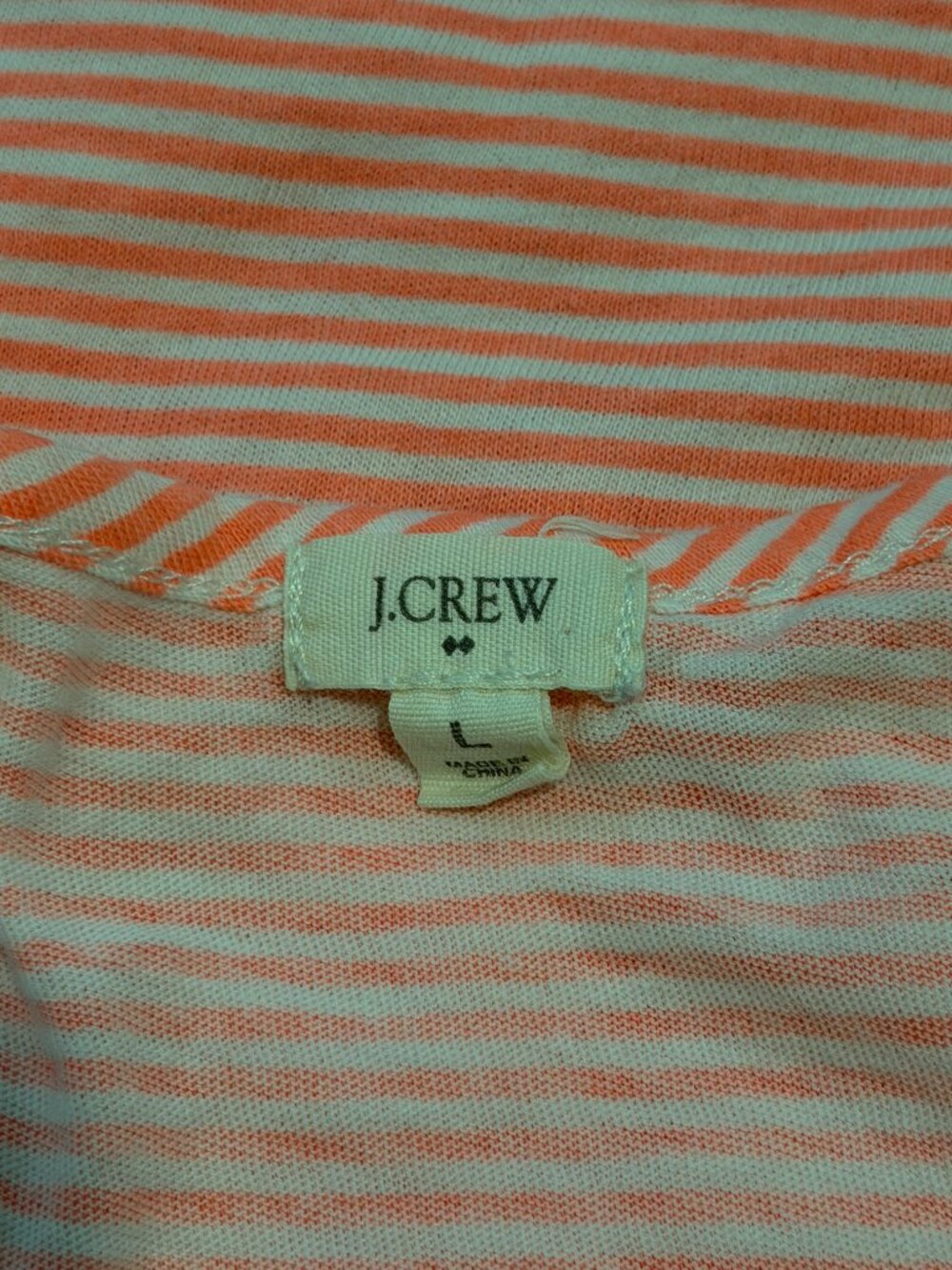 J. Crew Pink Striped Sequin Henley Tank Top Size L Cotton Summer - Picture 6 of 6